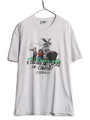 【お得なクーポン配布中!】 90s USA製 ジョーク イラスト プリント Tシャツ メンズ XL / 90年代 オールド プリントT アート キャラクター ヘビーウェイト 大きいサイズ