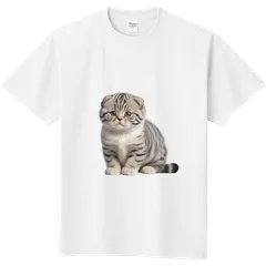 スコティッシュ・フォールド　猫デザインTシャツ　メンズ・レディース・キッズ