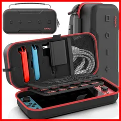 [新品・未使用]持ち運び便利 Switch本体/Joy-Con/電源アダプタ/20枚ゲームカード/ケーブル/イヤホンなど全部収納可能 大容量 全面保護 耐衝撃 防汚 Switch用キャリーケース 防塵 防水 スイッチ収納ケース レッド OIVO ケース 【S