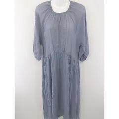 ◇ merlot plus メルロープリュス 七分袖 ロング シフォン ワンピース ブルーグレー レディース  【中古】 【1205040002543】のサムネイル