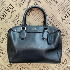 コーチ ハンド ショルダー ミニボストンバッグ 革 黒 ポシェット FX197