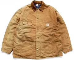 80s carharttカーハート ブランケットライナー ダック地 チョアコート カバーオール 茶 フェード★ビンテージ ジャケット ビッグサイズ