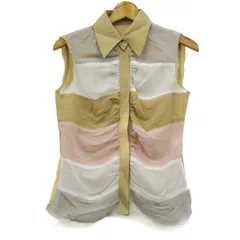 トラサルディ ブラウス シャツ ノースリーブ ブランド トップス レディース 40サイズ ベージュ×グレー×白×ピンク TRUSSARDI 【中古】のサムネイル