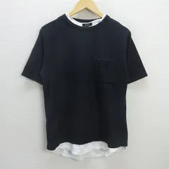 D■ビームス/BEAMS レイヤード 胸ポケット付きTシャツ【M】紺/MENS/81【中古】■