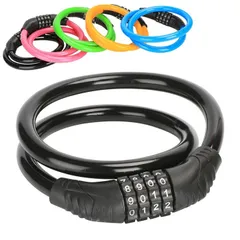 盗難防止 自転車 ワイヤーロック 鍵 バイク ダイヤル式 4桁 ケーブルロック ダイヤルロック式 鍵不要 自由設定 伸びる 軽量 コンパクト 防犯 安心 セキュリティ 携帯便利 yiquan03