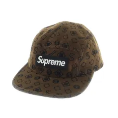【中古】シュプリーム Supreme 2024年秋冬 Flocked Denim Camp Cap コットン キャップ ブラウン【サイズ58cm(ONE)】【メンズ】