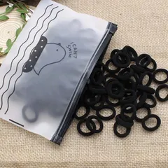 ブラック [Shomty] パイルゴム ヘアゴム 100本 キッズ 黒 こども 赤ちゃん 髪 留め 輪ゴム 髪ゴム 子供 おしゃれ かわいい カラフル ブラック ベビー ヘアアクセサリー かみどめ ベビーヘアゴム 女の子 髪飾り (ブラック)