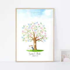 手書き風ウエディングツリー 〈オリジナル対応可〉選べるオプション全5種類 A4 B4 A3サイズ