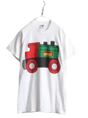 【お得なクーポン配布中!】 90s USA製 BRIO イラスト プリント Tシャツ M 企業 当時物 白