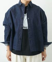 grin(グリン) 国産の8ozデニムストレッチシャツ デニムシャツ 8251T-501
