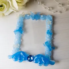 ホイップデコトレカケース①【ブルー、羽、リボン、蝶】