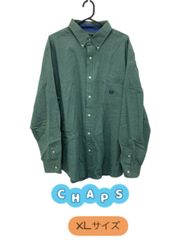 CHAPS　長袖チェックシャツ　緑チェック　ボタンダウン　ゆったり　状態いい　U-414