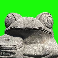 バリ島の石像 カエル像。展示品 につき１点限り。＊店頭までご来店の上、現状でのお渡しが条件となります。
