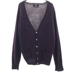 CABANE de ZUCCa カバンドズッカ シルクブレンド 長袖 Vネック リブ ニットカーディガン L パープル系 メンズ 古着