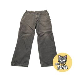 カーハート 古着 ペインターパンツ ワークパンツ 革ロゴ W35 L32