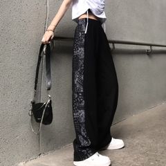 ペイズリー 柄 サイドライン ワイドパンツ ユニセックス 韓国