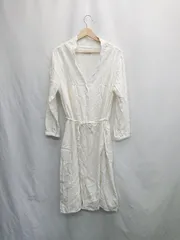 ◇ ⊆ サマンサ モスモス ベーシック　カジュアル 長袖 膝下丈 ワンピース サイズF ホワイト系 レディース E  【1505130006766】