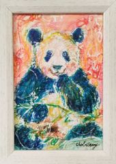 チョビベリー作 「yummyなパンダ」水彩色鉛筆画 ポストカード
