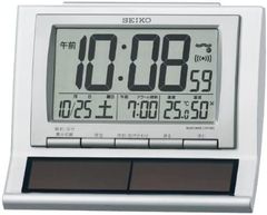 セイコー SEIKO ハイブリッドソーラー 電波 目覚まし時計 SQ751W