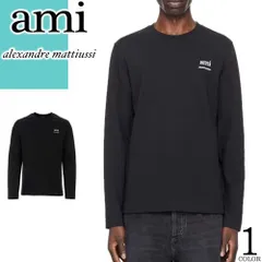 アミ パリス ami paris ロングスリーブ Tシャツ ロンT メンズ 長袖 ハートロゴ 刺繍 ロゴ プリント クルーネック 丸首 黒 ブラック AMI ALEXANDRE MATTIUSSI LS T-SHIRT UTS224.726