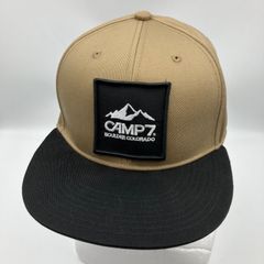 タグ付き CAMP7 キャンプセブン フラット バイザー キャップ フリーサイズ 57-59cm バイカラー ベージュ ブラック メンズ 帽子 SG149-28