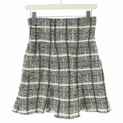 スナイデル SNIDEL フレアーミニスカショーパン スカート キュロット ツイード 0 黒 ブラック 白 ホワイト /AT ■OS