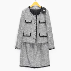 PROPORTION BODY DRESSING プロポーション ボディドレッシング レディース セレモニー スーツ コサージュ付き セットアップ ツイード ノーカラー ジャケット スカート 入学式 卒業式 サイズ2.3 (M～L) 121-155100