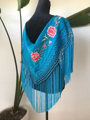 フラメンコ　刺繍シージョ　ネイビーxマルチカラー刺繍 フラメンコ 刺繍シージョ ネイビーxマルチカラー刺繍 フラメンコ 刺繍