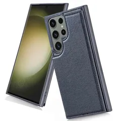 【数量限定】耐衝撃 カードケース スマホケース カード収納 SCG26 手帳 au 型 / 本革 SC-52E 手帳型ケース Ultra/docomo カバー S24 オシャレ Galaxy カード収納 対応 背面（ブラック）サムスンs24u 手帳型 ギャラク
