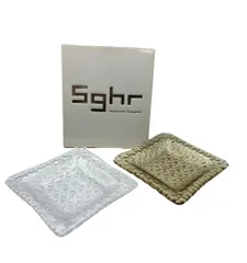 【希少】スガハラ sghr ひかりのしずく　プレート　角皿　3枚セット　レア 希少】スガハラ sghr ひかりのしずく プレート 角皿 3枚セット レア