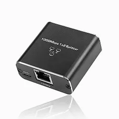 SinLoon イーサネットギガビットネットワーク分岐器、RJ45 1回転2 1000100 Mbpsイーサネット分岐器、USB電源ポート付き、パソコン、ハブ、スイッチ、ルータ、ADSL、セットトップボックス、デジタルテレビなどに適している