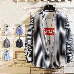 長袖シャツ シャツ メンズ ストライプ 長袖シャツ メンズシャツ カジュアルシャツ#minas147535