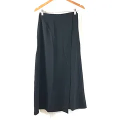 アツロウタヤマ ATSURO TAYAMA  スカート ロング丈 ラップ風 日本製 毛100％ 裏地付き ブラック 36サイズ 2025080700105