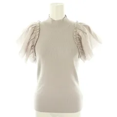 スナイデル SNIDEL シアーギャザースリーブニットプルオーバー カットソー 半袖 F 紫 パープル /AT ■OS