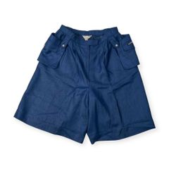 Leilian レリアン ポケット タック デザイン キュロット 11/ネイビー レディース ビンテージ