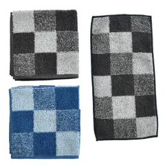 新品 今治タオル ハンドタオル ハンカチ 吸水 綿100% 日本製 12×23cm 25×25cm タオルハンカチ (ラウンドスクエア ハーフハンカチ(BK)1枚＋ハンカチ(B＋BK)2枚)