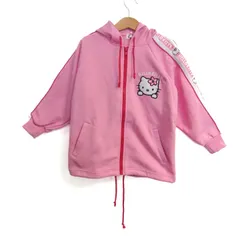 ハローキティ パーカー トップス 長袖 ジップアップ スウェット キッズ 女の子用 110サイズ ピンク HELLO KITTY 【中古】