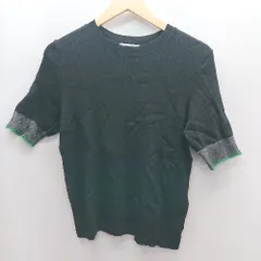◇ Θ GeeRA ジーラ 配色切替え 半袖 リブニット カットソー サイズLL ブラック グレー グリーン レディース E  【1502030031201】