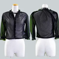 ドット柄 シースルーシャツ トップス