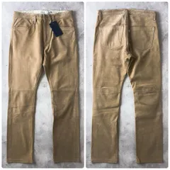 新品 9.8万 nonnative ノンネイティブ DWELLER 5P JEANS COW LEATHER by ECCO 本革 柔軟 上質 レザー パンツ メンズ 2 (L) ベージュ 日本製のサムネイル