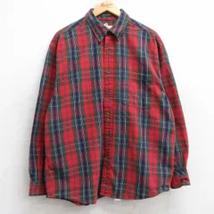 XL/古着 エディーバウアー 長袖 フランネル シャツ メンズ 00s コットン 赤他 レッド チェック spe 25sep26 中古 トップス