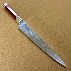 関の刃物 筋引包丁 24cm (240mm) 三昧 荒波 VG-10 VG-2 コアレス鋼ステンレス 赤合板 両刃 刺身包丁 枝肉の解体 ハム スライス 日本製