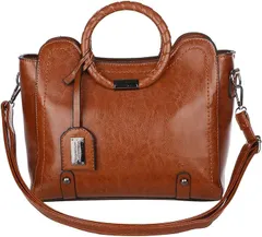 AngelMoon(エンジェルムーン) 母の日 ハンドバッグ レディース PUレザー ショルダーバッグ 2WAY 小さめ( ブラウン)