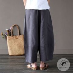 バルーンパンツ レディース サーカスパンツ リネン ワイドパンツ カーブパンツ サルエルパンツ コクーンパンツ リネンパンツ 春 夏 薄手 涼しい イージーパンツ ゆったり ボトムス 綿麻 体型カバー