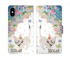  iPhone16 Pro ケース スカラー スマホケース 手帳型 iPhone16 Plus ケース アイフォン16 15 14 13 12 11 スマホカバー 全機種対応 手帳 ScoLar ネコ お花 チョウ ブックレット ダイアリー 可愛い