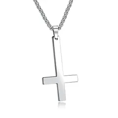 ken carson風　シルバー 逆十字架 ネックレス Ken Carson Upside Down Cross - Etsy