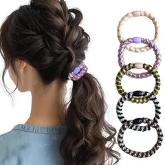【人気商品】(セット 小物 上品 エレガント ファクション簡約 絡まない かわいい 大人 太め レディース おしゃれ 09#) ハイポニーテール 跡がつかない 耐久 髪を傷めない 編み込ま ジム スポーツ ロープ風 ヘアアクセサリー 髪ゴム 高級 高弾力 ヘア