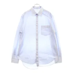 LOEWE (ロエベ) 24SS ASYMMETRIC POPLIN SHIRT アナグラム刺繍 ピンストライプ アシンメトリー ポプリン 長袖シャツ ブルー H526Y05WB8のサムネイル