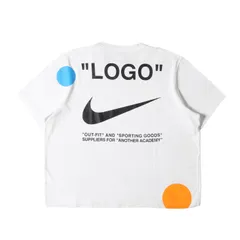 美品 OFF-WHITE オフホワイト Tシャツ サイズ:L NIKE NikeLab ビッグスウッシュ ワイド クルーネック 半袖Tシャツ SS Crop Tee ホワイト 白 トップス カットソー コラボ【メンズ】のサムネイル