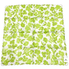未使用 ジバンシー GIVENCHY ハンカチ 黄緑 花柄 46.5cm四方 WT1